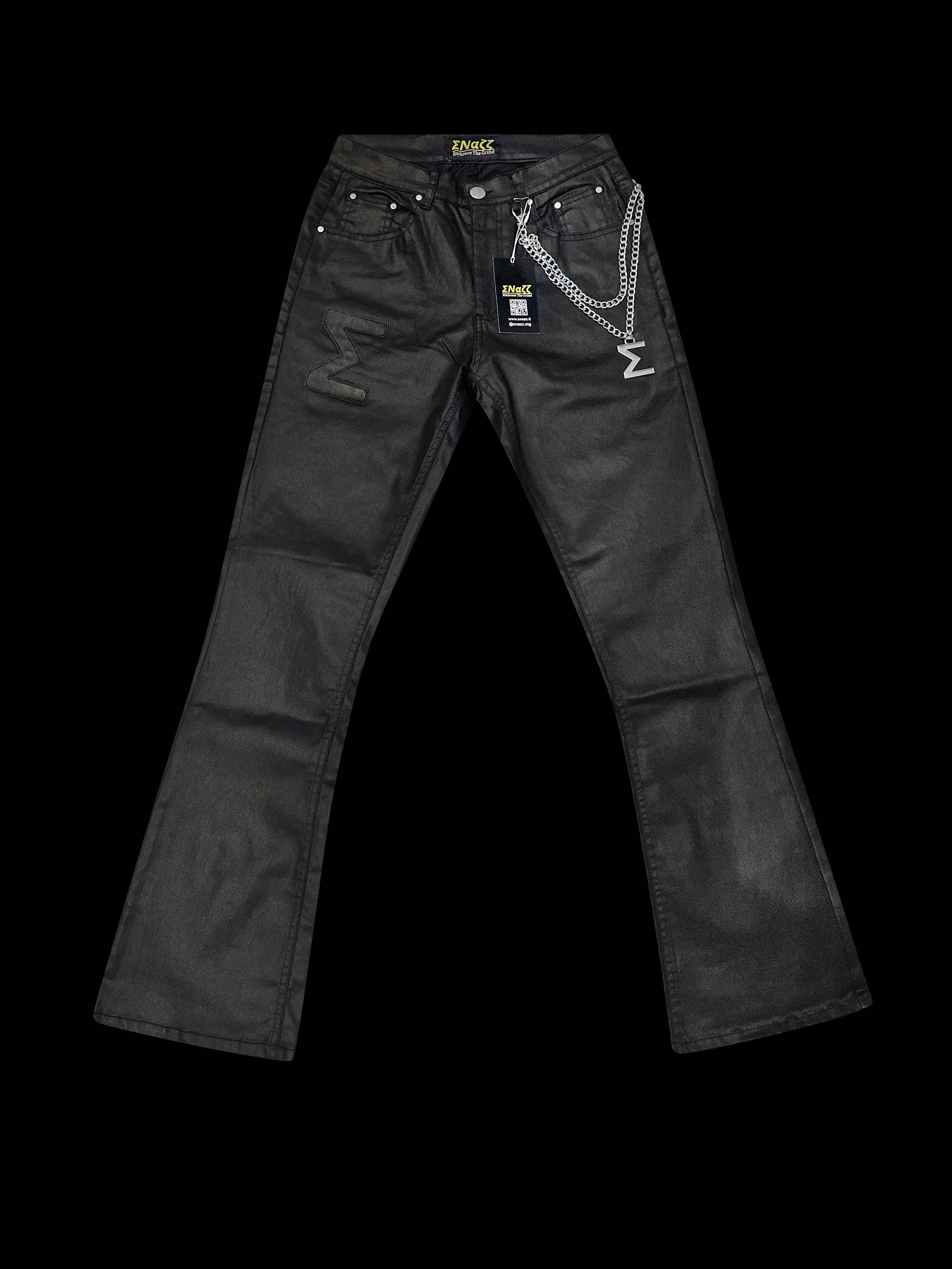 FLARED WAXED DENIM JEANS – Snazz