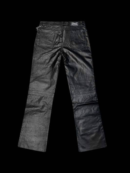 FLARED LEATHER PANTS